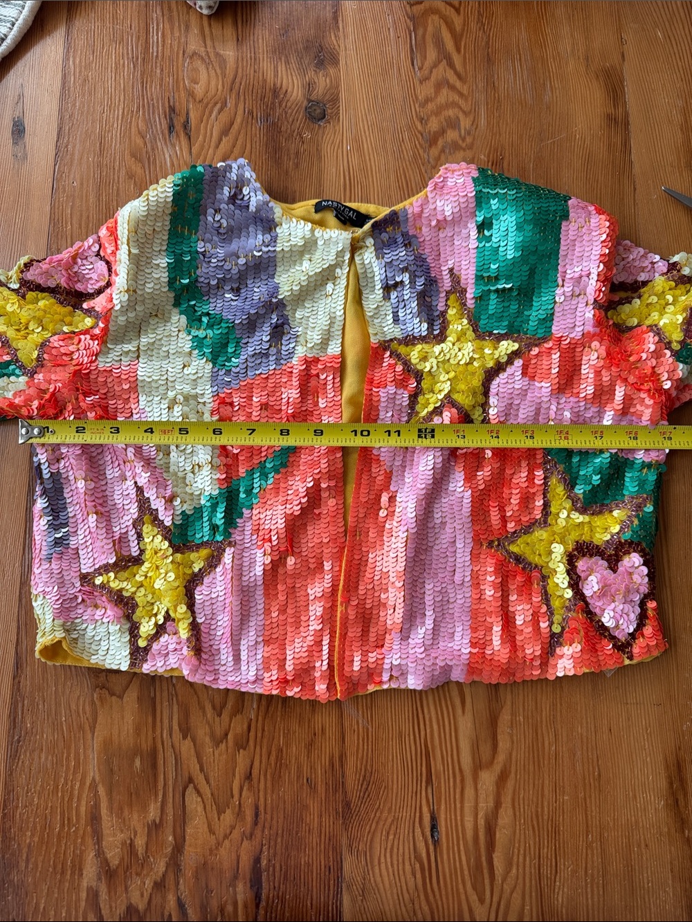 Nasty Gal Multicolor Sequin Star Cropped Blazer colorful Nashville festival - Picture 13 of 14